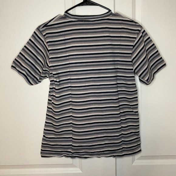 Uniqlo x JW Anderson Striped T Shirt Crew Neck Grey Black Stripe S - Picture 2 of 9